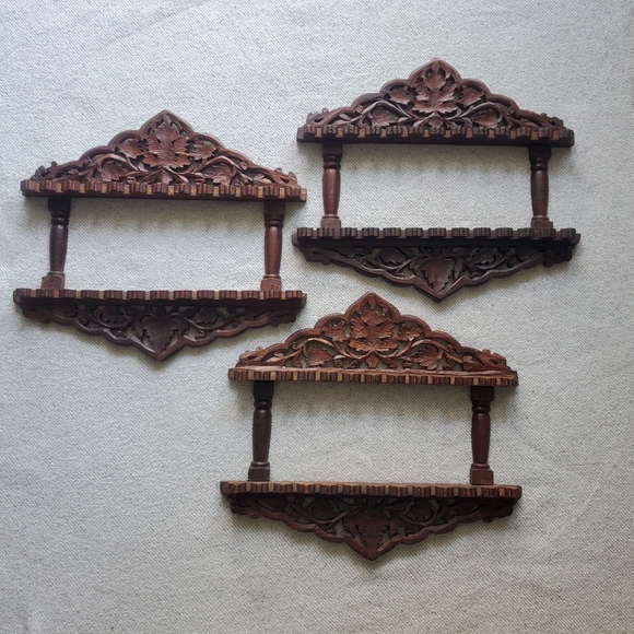 Souvenir Spoon Wall Mounted Wood Display Rack Holder Organizer - set of 3 - Picture 4 of 11